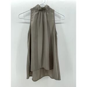 Womens Taupe Sleeveless Top XS